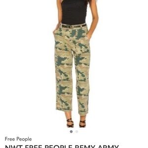 NWT FREE PEOPLE REMY ARMY CAMO PRINT JEANS SIZE 24
